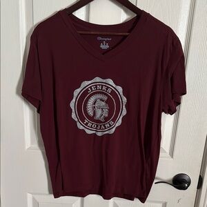 Champion Burgundy Jenks Trojans Tee